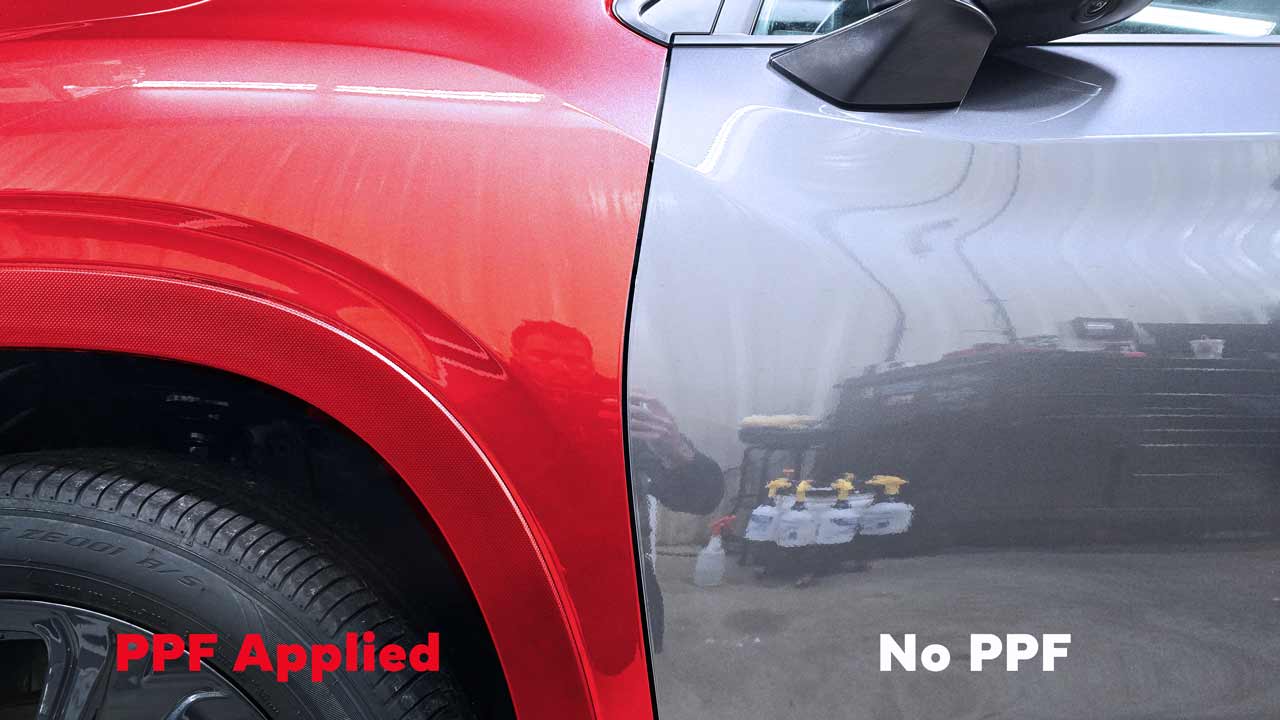 Apex Detailing Solutions Vehicle with PPF highlighted in red