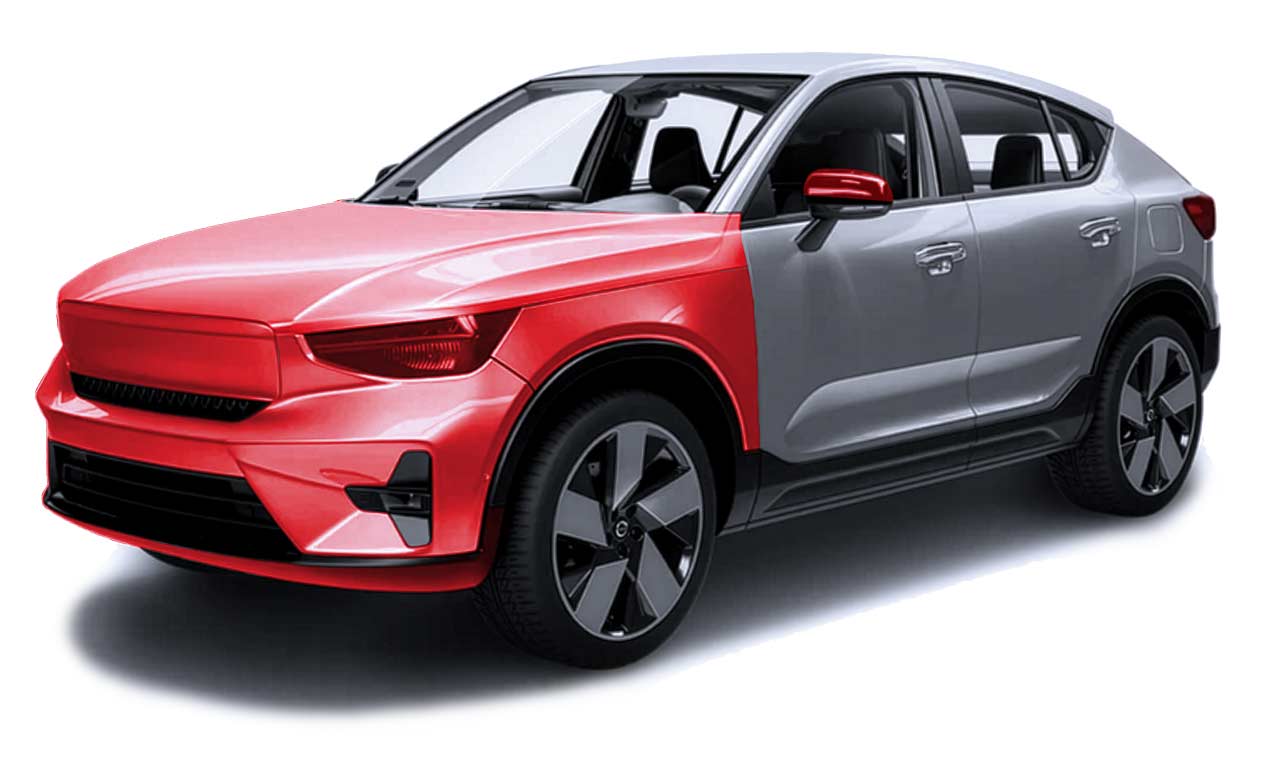 Apex Detailing Solutions - Paint Protection Film (PPF) - Basic Front Protection Package - illustration with car highlighting front panels covered by the Full Front package